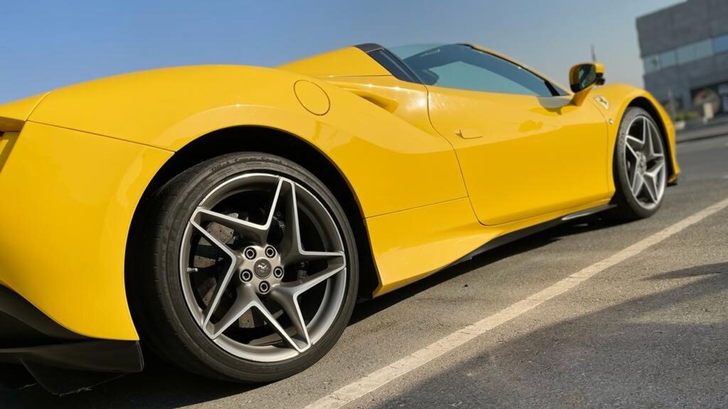 Yellow Ferrari F8 Spider - Rent a Ferrari F8 Spider from Four Seasons Car Rental
