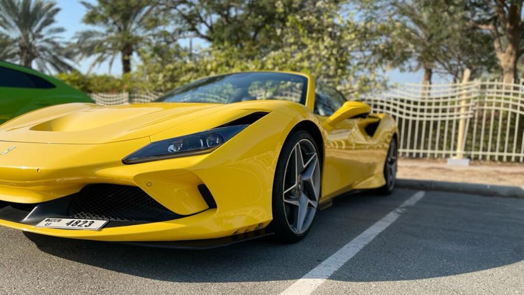 Yellow Ferrari F8 Spider - Rent a Ferrari F8 Spider from Four Seasons Car Rental