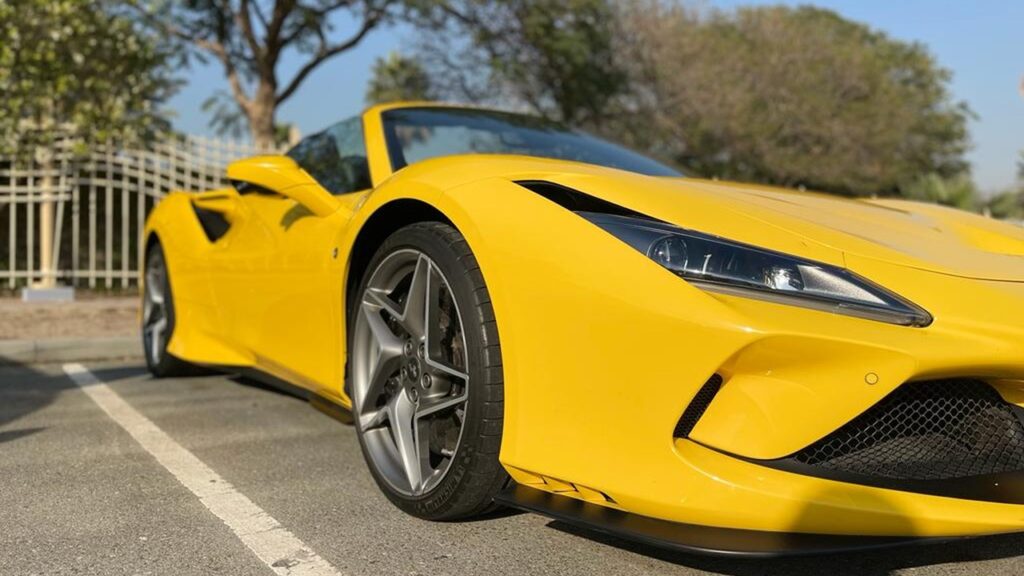 Yellow Ferrari F8 Spider - Rent a Ferrari F8 Spider from Four Seasons Car Rental