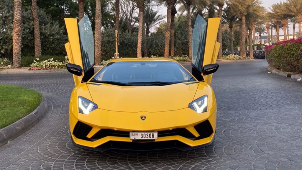 Yellow Lamborghini Aventador - Rent a Lamborghini Aventador from Four Seasons Car Rental