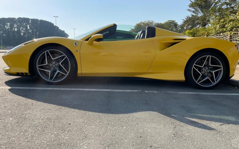 Yellow Ferrari F8 Spider - Rent a Ferrari F8 Spider from Four Seasons Car Rental