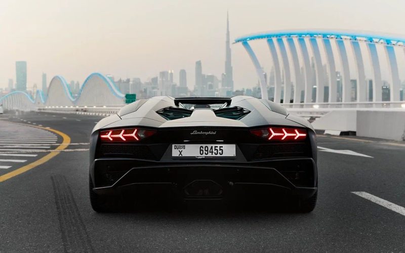 Black Lamborghini Aventador Roadster- Rent a Lamborghini Aventador Roadster from Four Seasons Car Rental