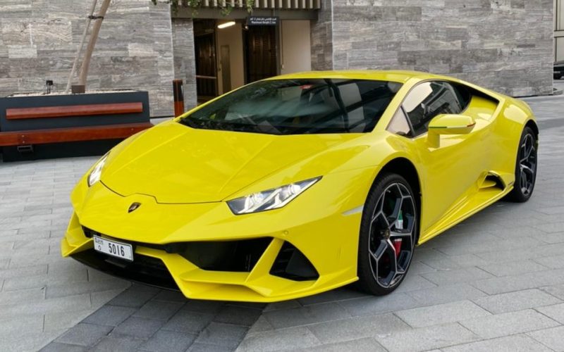 Yellow Lamborghini EVO - Rent a Lamborghini EVO from Four Seasons Car Rental